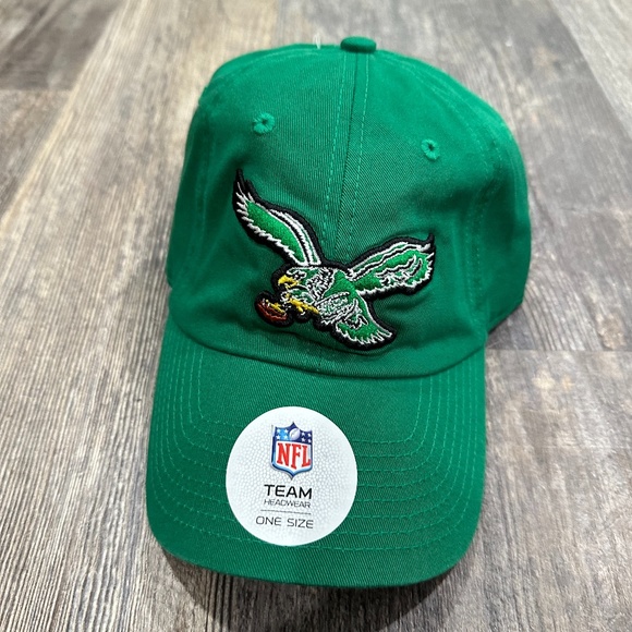 Philadelphia Eagles Vintage Embroidered Logo Men's Green Adjustable Hat … - Picture 1 of 2